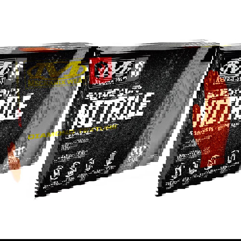 Disposable/Single Use Gloves; Primary Material: Nitrile ; Thickness (mil): 8.0 ; Grip Surface: Raised Diamond (Full) ; Grade: General Purpose ; Cuff Type: Regular ; Length (Inch): 8.0